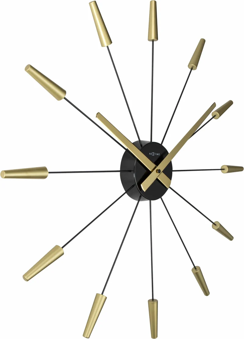 Silent Wall clock - Vintage - 58cm - Stainless Steel - 'Plug Inn'