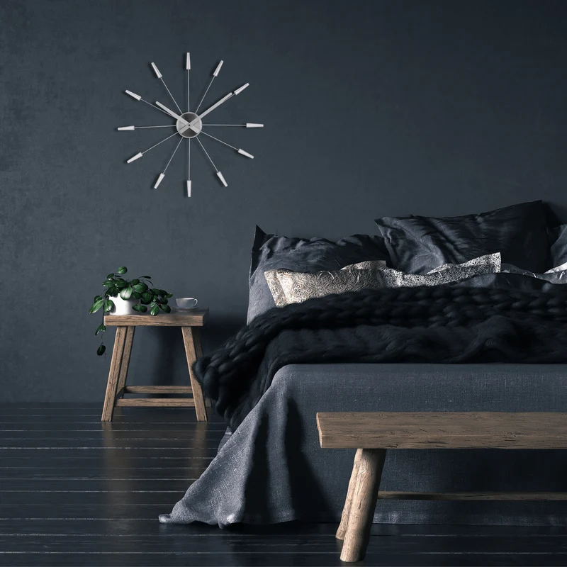 Silent Wall clock - Vintage - 58cm - Stainless Steel - 'Plug Inn'