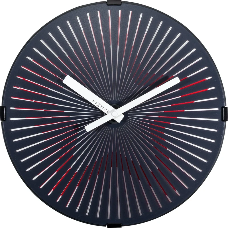 Wall clock- 30 cm - Plastic - Motion clock- 'Motion Star - Red'