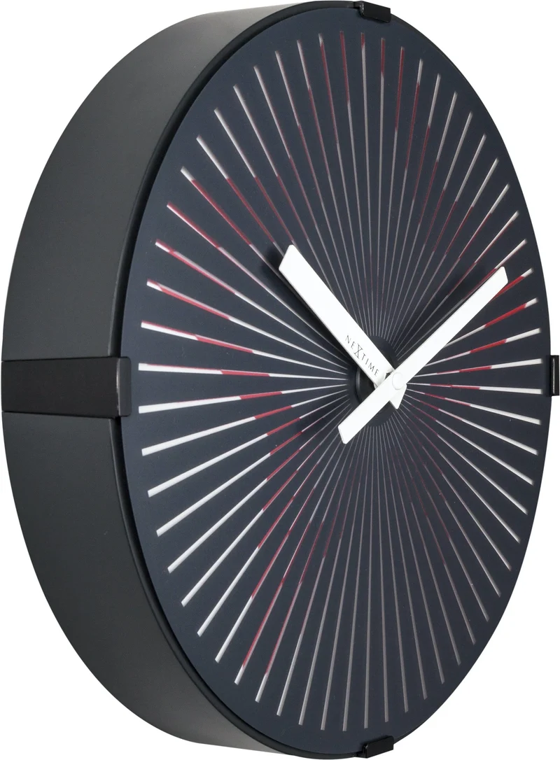 Wall clock- 30 cm - Plastic - Motion clock- 'Motion Star - Red'