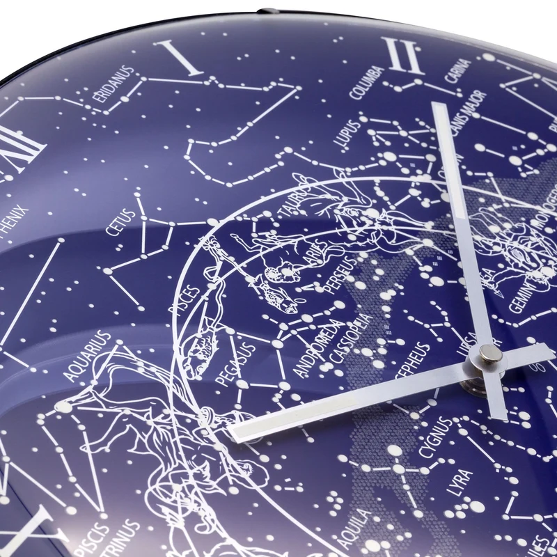 Wall clock - 35 cm - Dome Glass - Glow-in-the-dark- 'Milky Way dome'