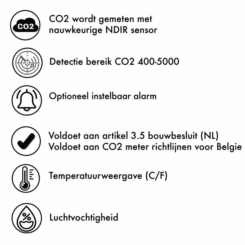 CO2-Messgerät für die Luftqualität - Thermometer / Hygrometer - Technoline WL 1030