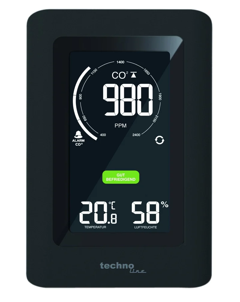CO2-Messgerät für die Luftqualität - Thermometer / Hygrometer - Technoline WL 1030
