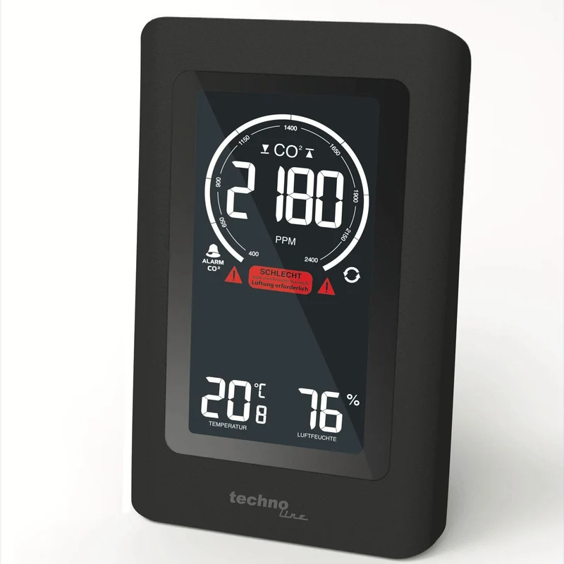 CO2-Messgerät für die Luftqualität - Thermometer / Hygrometer - Technoline WL 1030