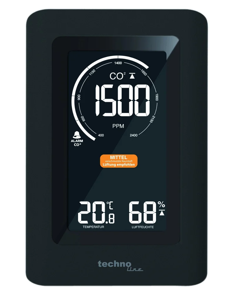 CO2-Messgerät für die Luftqualität - Thermometer / Hygrometer - Technoline WL 1030