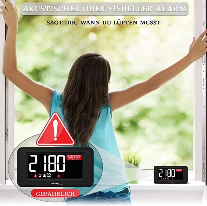 Luftqualitätsmessgerät - CO2 Messgerät - CO2 Ampel - CO2 Alarm - Technoline WL 1022