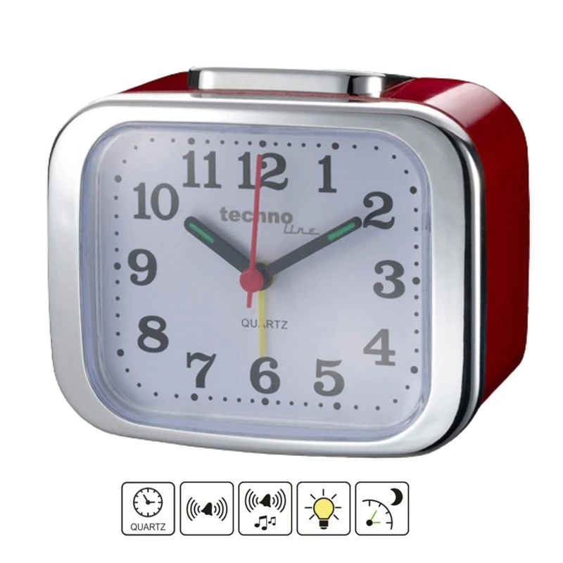 Technoline Modell XL Red – analoger Quarzwecker im Retro-Design