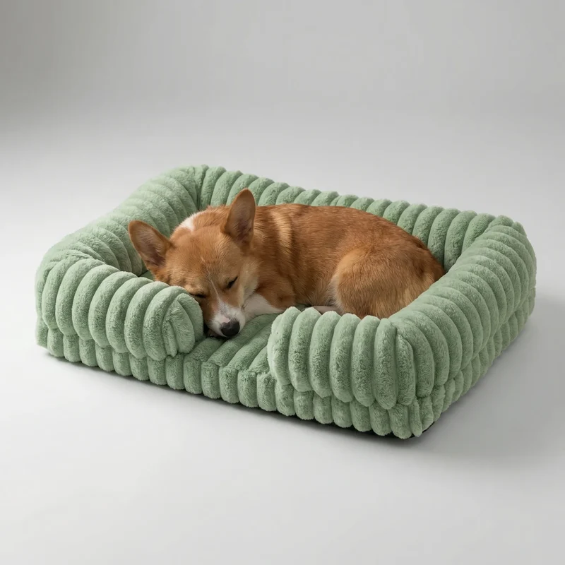 Hondenmand met Verhoogde Rand Sofa-Stijl Memory Foam Orthopedisch Wasbaar Comfort voor Kleine Middelgrote Honden | Sansoti