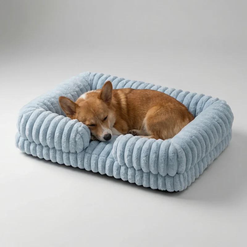 Hondenmand met Verhoogde Rand Sofa-Stijl Memory Foam Orthopedisch Wasbaar Comfort voor Kleine Middelgrote Honden | Sansoti