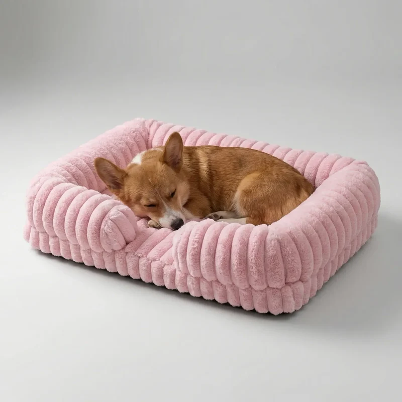 Hondenmand met Verhoogde Rand Sofa-Stijl Memory Foam Orthopedisch Wasbaar Comfort voor Kleine Middelgrote Honden | Sansoti