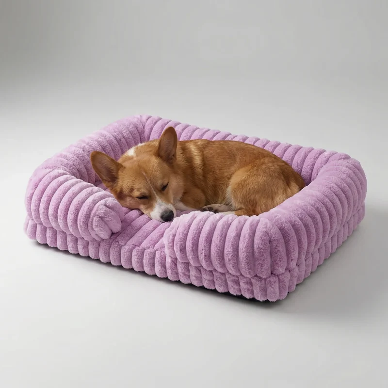 Hondenmand met Verhoogde Rand Sofa-Stijl Memory Foam Orthopedisch Wasbaar Comfort voor Kleine Middelgrote Honden | Sansoti