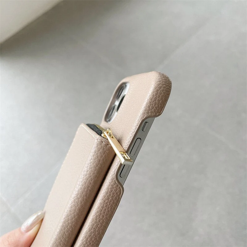 Telefoonhoesje met Portemonnee Crossbody Band iPhone Kunstleer Kaarthouder Standaard Handsfree Bescherming | Sansoti