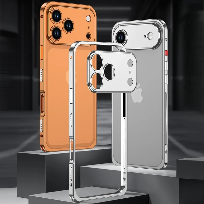 iPhone Bumper Case Aluminium met Ventilatie Camera Beschermer Schokbestendig Frame Stevige Telefoonhoes | Sansoti