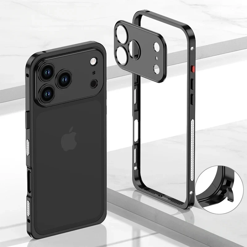 iPhone Bumper Case Aluminium met Ventilatie Camera Beschermer Schokbestendig Frame Stevige Telefoonhoes | Sansoti
