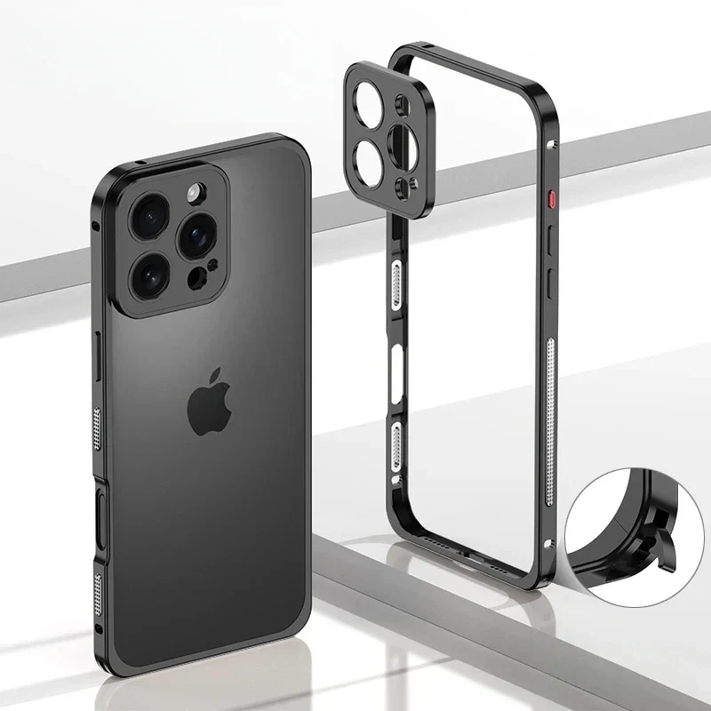iPhone Bumper Case Aluminium met Ventilatie Camera Beschermer Schokbestendig Frame Stevige Telefoonhoes | Sansoti