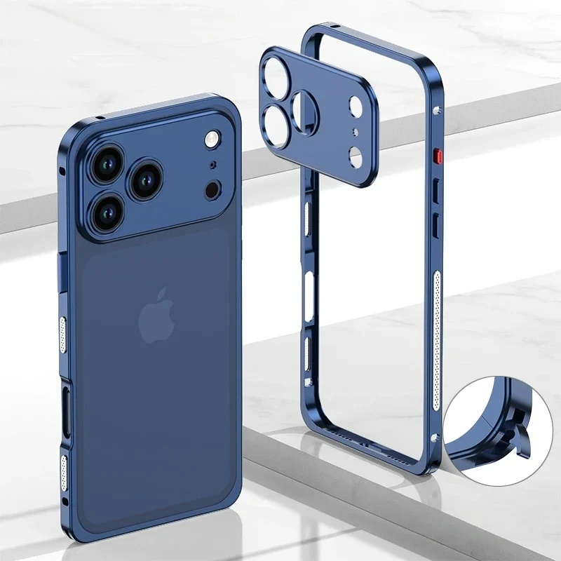 iPhone Bumper Case Aluminium met Ventilatie Camera Beschermer Schokbestendig Frame Stevige Telefoonhoes | Sansoti