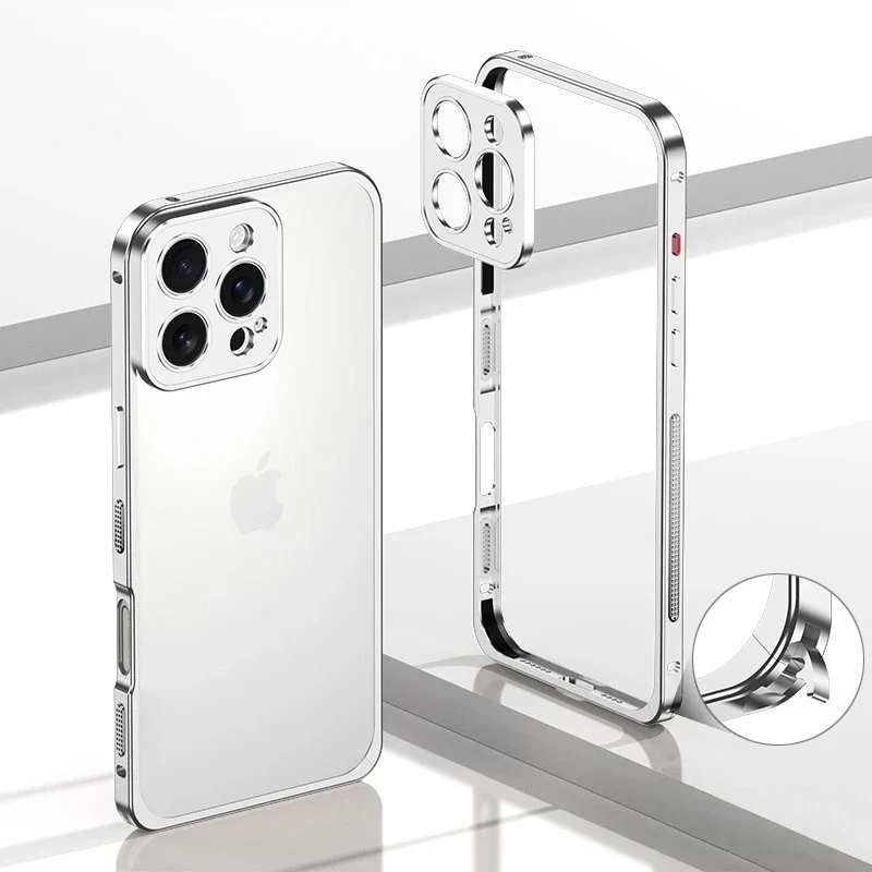 iPhone Bumper Case Aluminium met Ventilatie Camera Beschermer Schokbestendig Frame Stevige Telefoonhoes | Sansoti