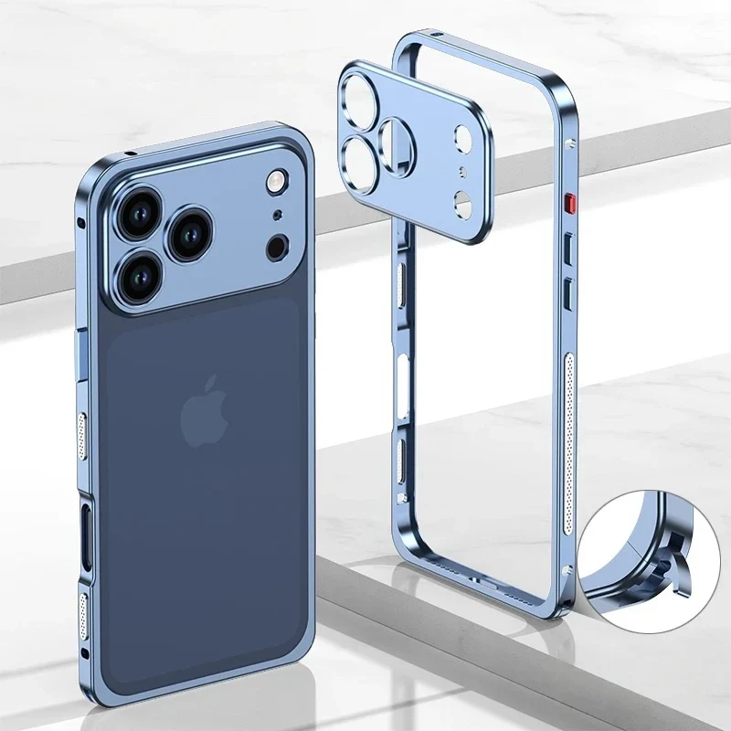 iPhone Bumper Case Aluminium met Ventilatie Camera Beschermer Schokbestendig Frame Stevige Telefoonhoes | Sansoti