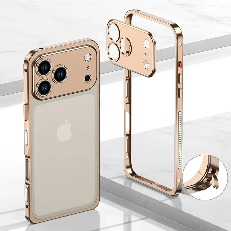 iPhone Bumper Case Aluminium met Ventilatie Camera Beschermer Schokbestendig Frame Stevige Telefoonhoes | Sansoti