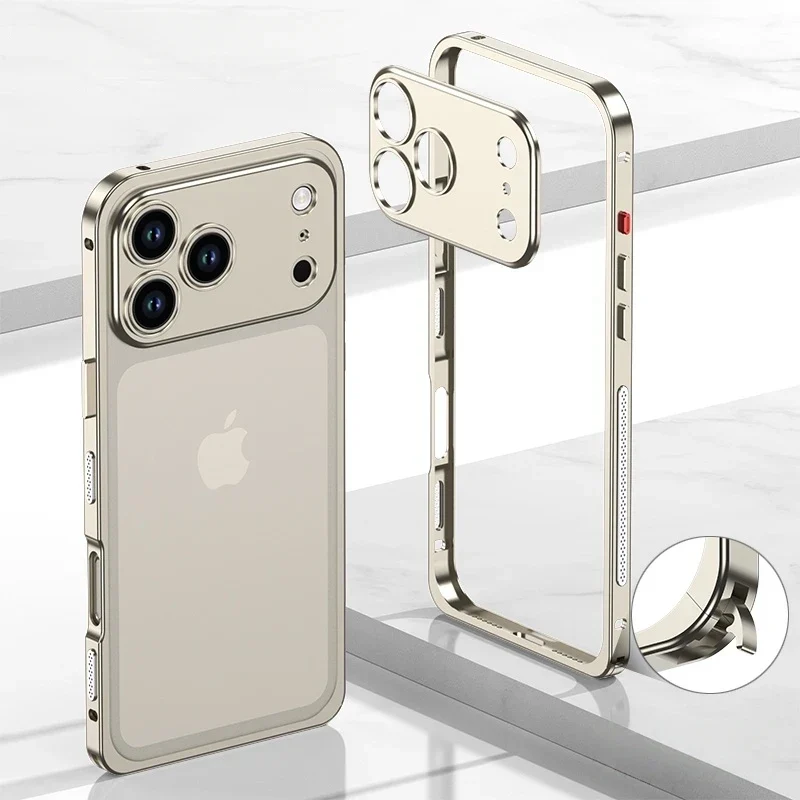 iPhone Bumper Case Aluminium met Ventilatie Camera Beschermer Schokbestendig Frame Stevige Telefoonhoes | Sansoti