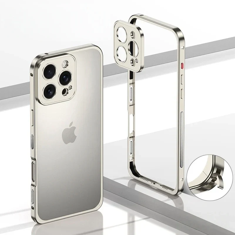 iPhone Bumper Case Aluminium met Ventilatie Camera Beschermer Schokbestendig Frame Stevige Telefoonhoes | Sansoti