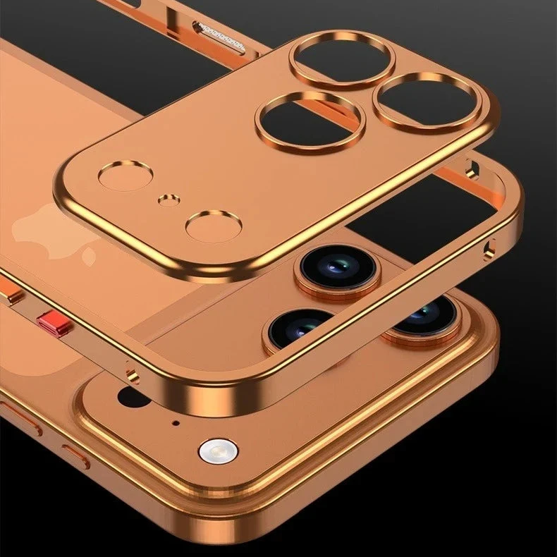 iPhone Bumper Case Aluminium met Ventilatie Camera Beschermer Schokbestendig Frame Stevige Telefoonhoes | Sansoti