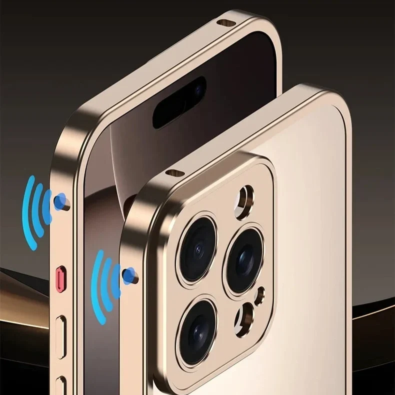 iPhone Bumper Case Aluminium met Ventilatie Camera Beschermer Schokbestendig Frame Stevige Telefoonhoes | Sansoti