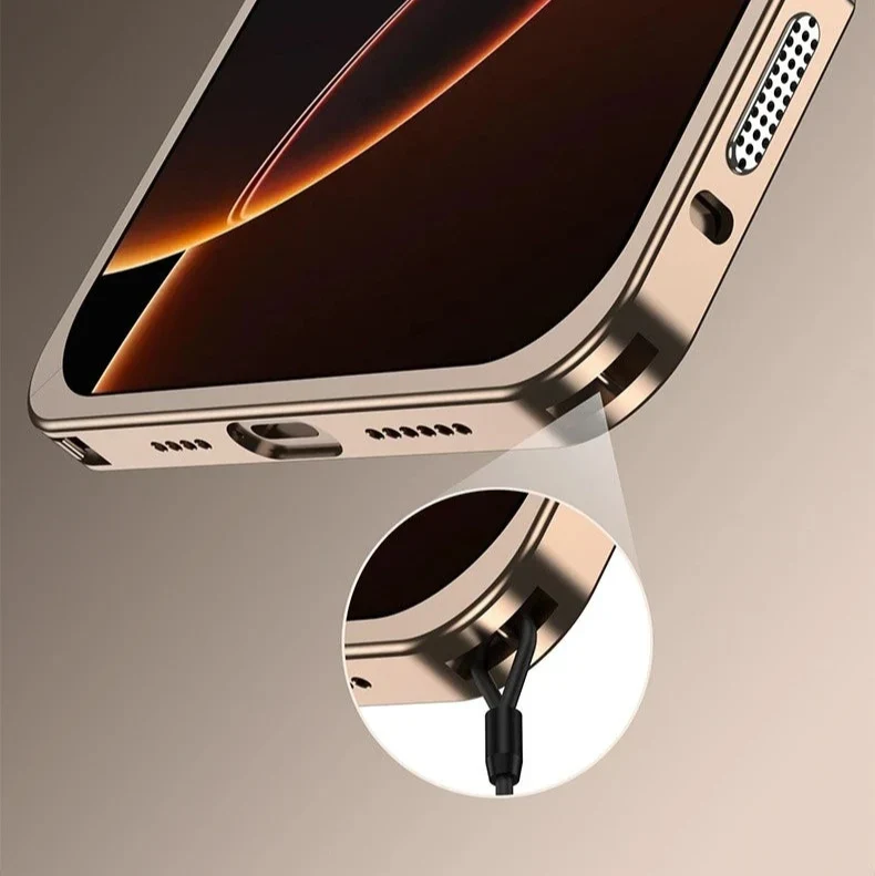 iPhone Bumper Case Aluminium met Ventilatie Camera Beschermer Schokbestendig Frame Stevige Telefoonhoes | Sansoti