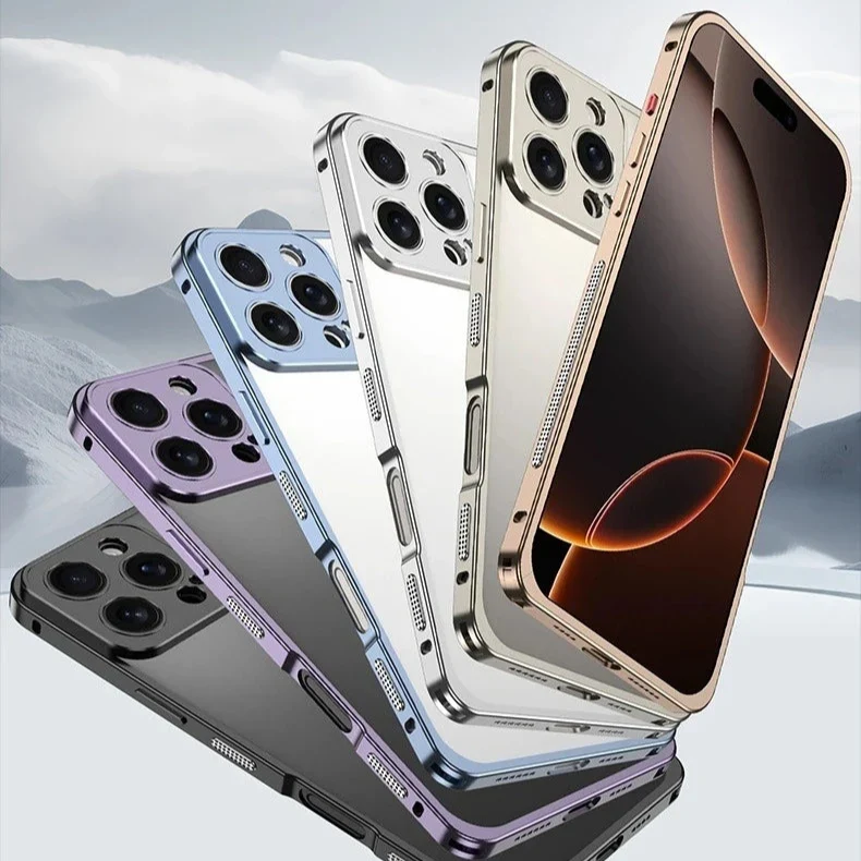 iPhone Bumper Case Aluminium met Ventilatie Camera Beschermer Schokbestendig Frame Stevige Telefoonhoes | Sansoti