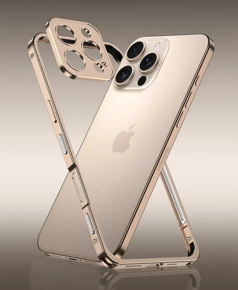 iPhone Bumper Case Aluminium met Ventilatie Camera Beschermer Schokbestendig Frame Stevige Telefoonhoes | Sansoti