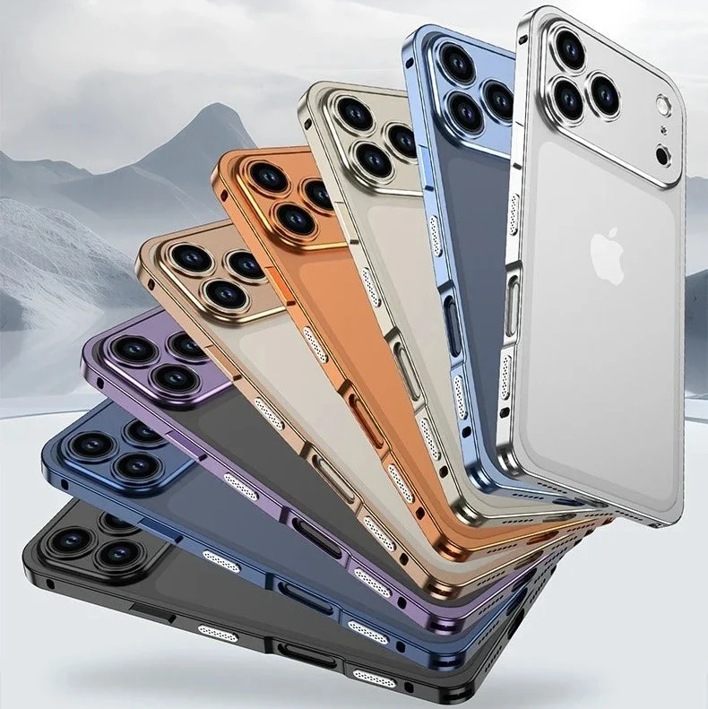 iPhone Bumper Case Aluminium met Ventilatie Camera Beschermer Schokbestendig Frame Stevige Telefoonhoes | Sansoti