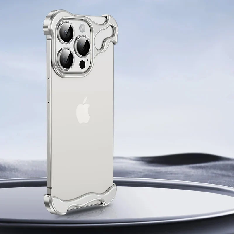 Randloos Aluminium iPhone Hoesje Minimalistisch Design Anti-Kras Bescherming 7 Kleuren 12 13 14 15 16 17 Pro Max | Sansoti