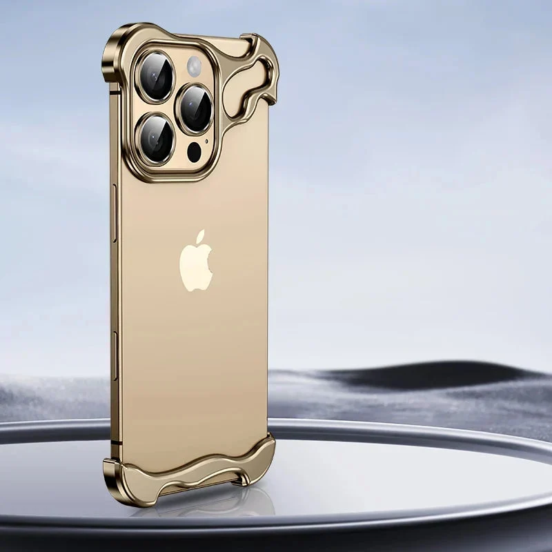 Randloos Aluminium iPhone Hoesje Minimalistisch Design Anti-Kras Bescherming 7 Kleuren 12 13 14 15 16 17 Pro Max | Sansoti