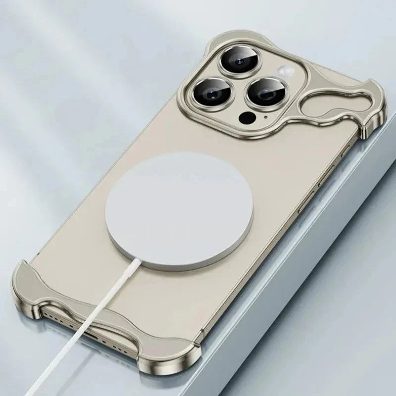 Randloos Aluminium iPhone Hoesje Minimalistisch Design Anti-Kras Bescherming 7 Kleuren 12 13 14 15 16 17 Pro Max | Sansoti