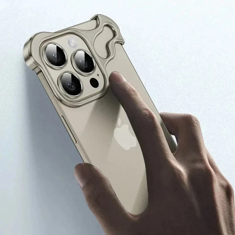 Randloos Aluminium iPhone Hoesje Minimalistisch Design Anti-Kras Bescherming 7 Kleuren 12 13 14 15 16 17 Pro Max | Sansoti