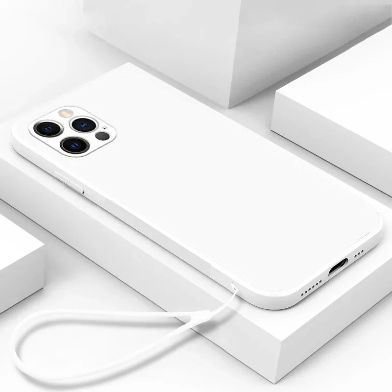 Gehard Glazen Telefoonhoesje met Polsbandje iPhone – Schokbestendig Transparant Cover Camera Bescherming | Sansoti
