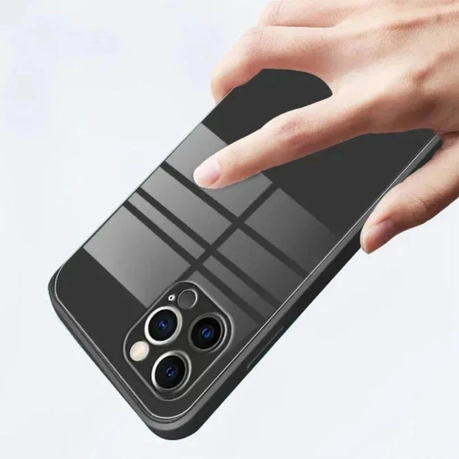 Gehard Glazen Telefoonhoesje met Polsbandje iPhone – Schokbestendig Transparant Cover Camera Bescherming | Sansoti