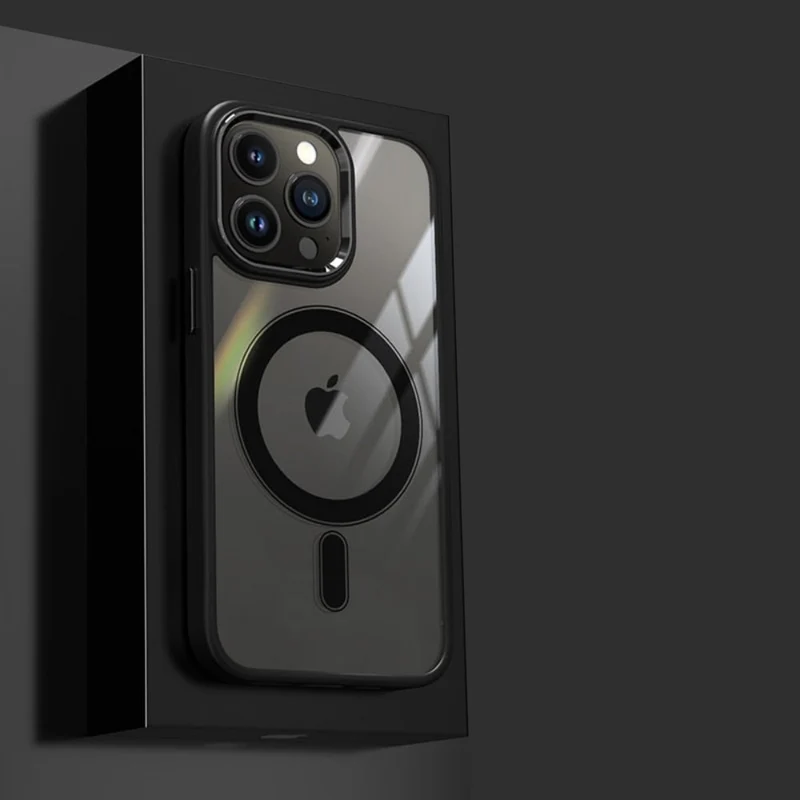 Magnetische Telefoonhoes met Metalen Lensring voor iPhone 13-17 Transparant Schokbestendig Beschermhoes | Sansoti