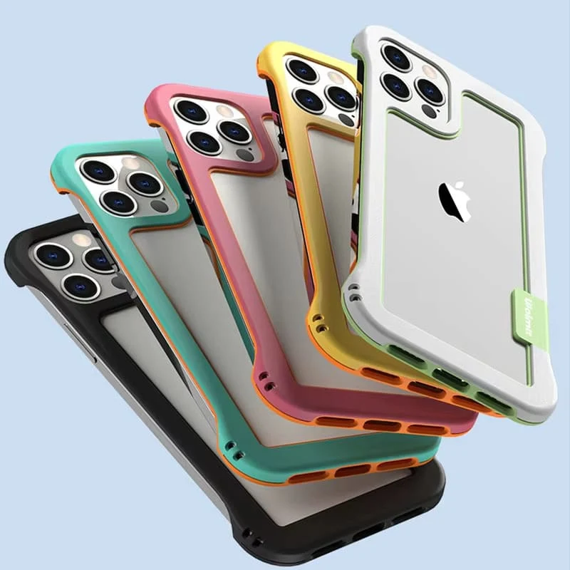 Tweekleurig Schokbestendig Bumper Telefoonhoesje voor iPhone 12 tot 17 Transparant Beschermhoes TPU Siliconen | Sansoti