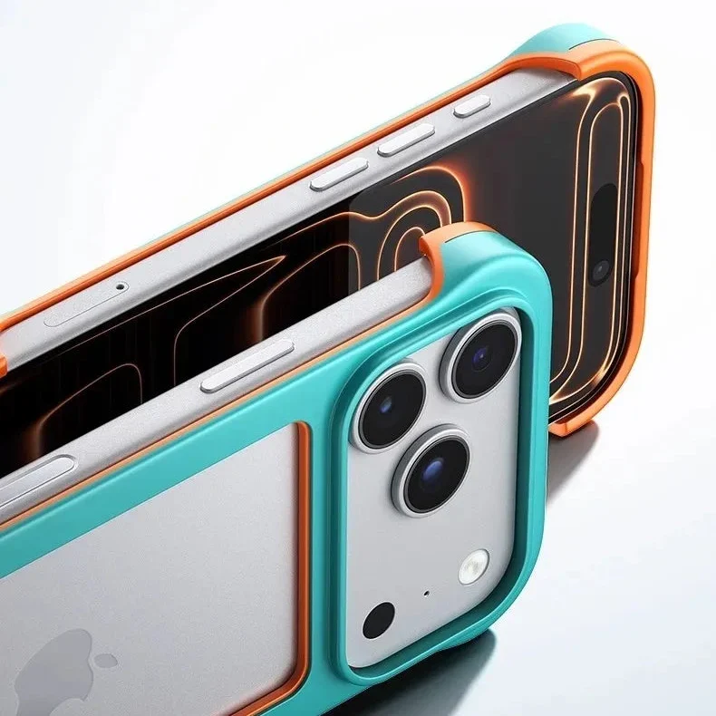 Tweekleurig Schokbestendig Bumper Telefoonhoesje voor iPhone 12 tot 17 Transparant Beschermhoes TPU Siliconen | Sansoti