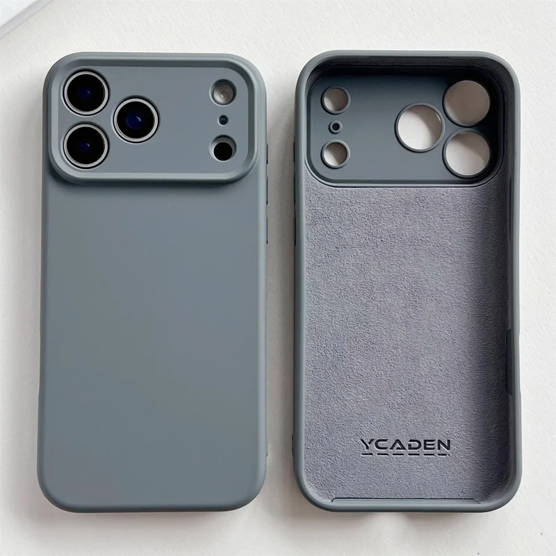 Zacht Siliconen iPhone Hoesje met Verhoogde Rand Camera Bescherming 14 15 16 17 Minimalistische Stijl | Sansoti