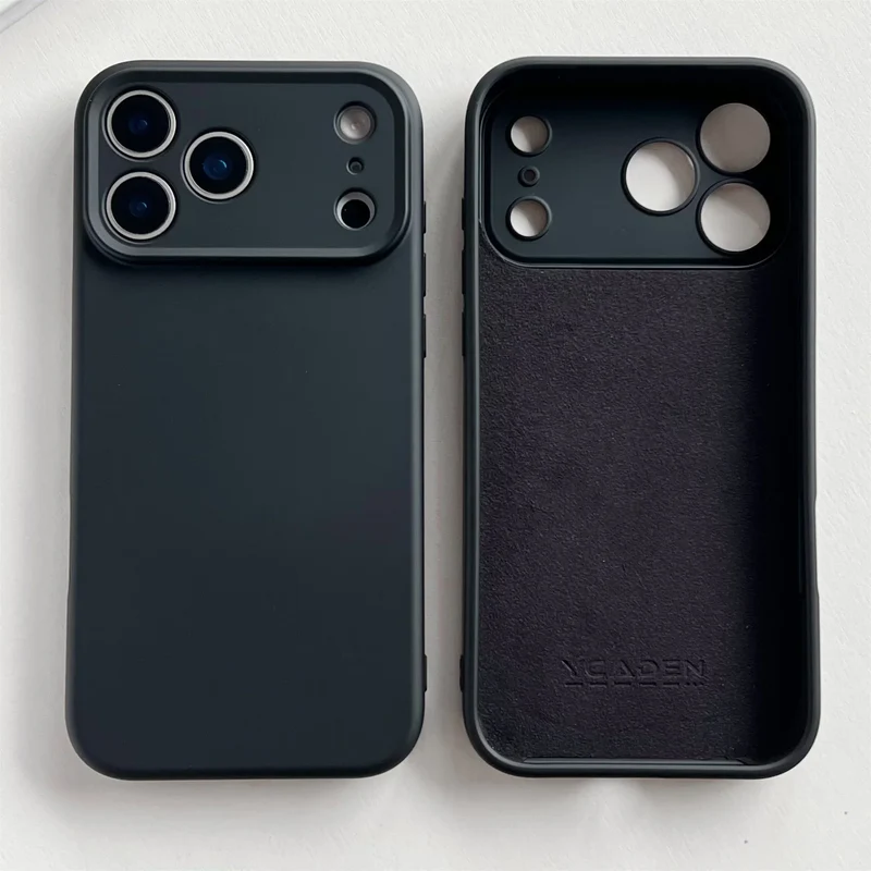 Zacht Siliconen iPhone Hoesje met Verhoogde Rand Camera Bescherming 14 15 16 17 Minimalistische Stijl | Sansoti