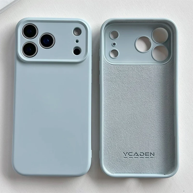 Zacht Siliconen iPhone Hoesje met Verhoogde Rand Camera Bescherming 14 15 16 17 Minimalistische Stijl | Sansoti