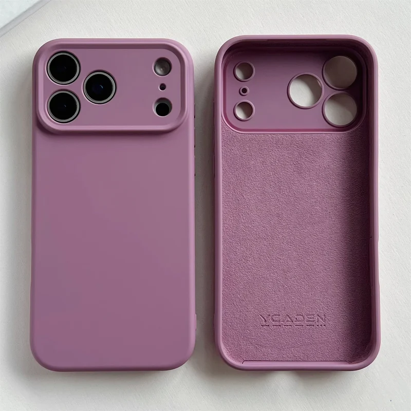 Zacht Siliconen iPhone Hoesje met Verhoogde Rand Camera Bescherming 14 15 16 17 Minimalistische Stijl | Sansoti