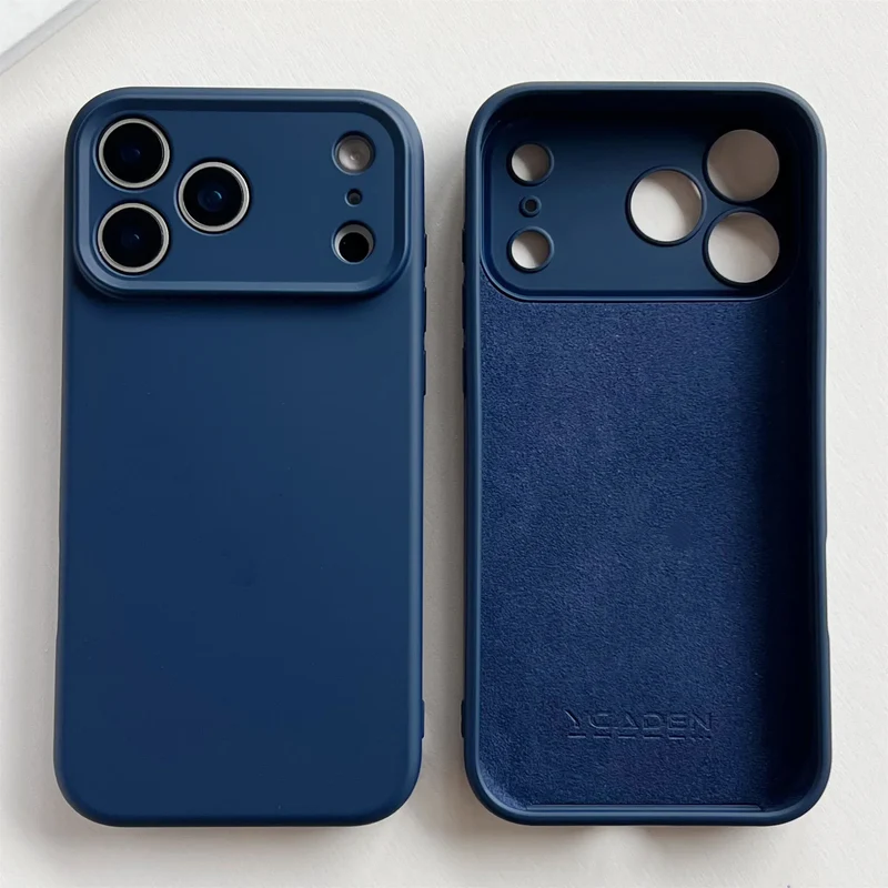 Zacht Siliconen iPhone Hoesje met Verhoogde Rand Camera Bescherming 14 15 16 17 Minimalistische Stijl | Sansoti