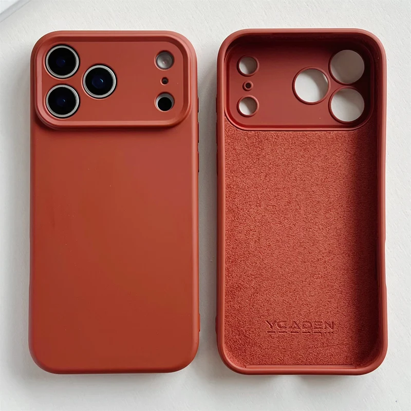 Zacht Siliconen iPhone Hoesje met Verhoogde Rand Camera Bescherming 14 15 16 17 Minimalistische Stijl | Sansoti