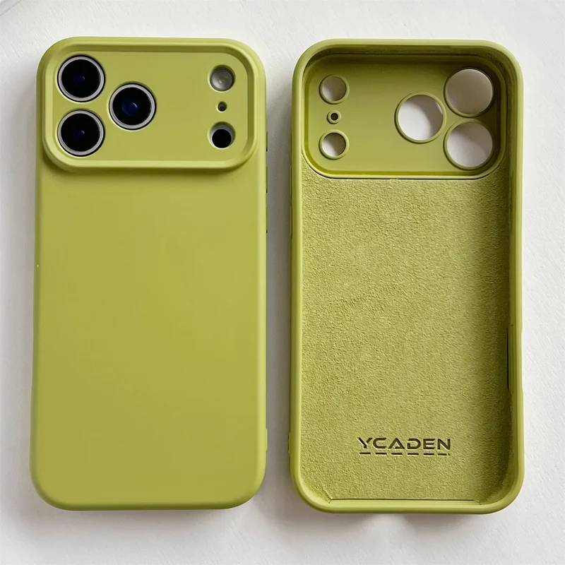 Zacht Siliconen iPhone Hoesje met Verhoogde Rand Camera Bescherming 14 15 16 17 Minimalistische Stijl | Sansoti
