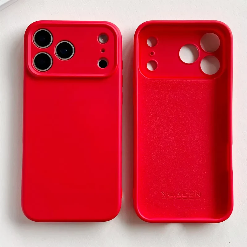 Zacht Siliconen iPhone Hoesje met Verhoogde Rand Camera Bescherming 14 15 16 17 Minimalistische Stijl | Sansoti