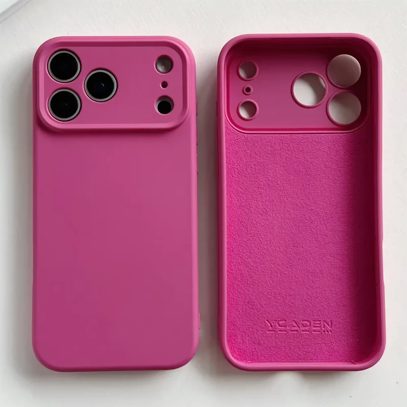 Zacht Siliconen iPhone Hoesje met Verhoogde Rand Camera Bescherming 14 15 16 17 Minimalistische Stijl | Sansoti