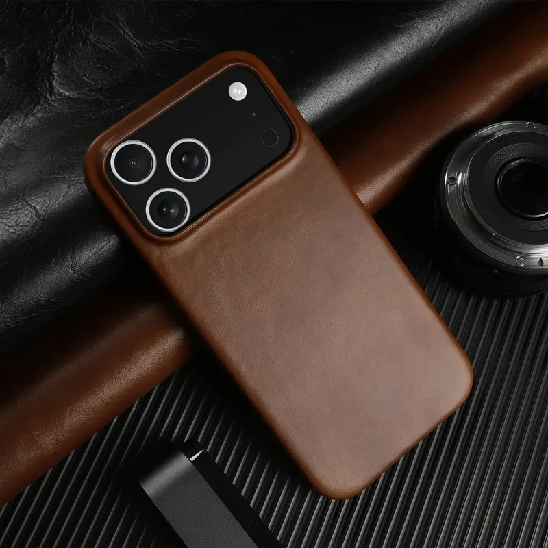 Leren iPhone Hoesje met Magnetische Ring | Draadloos Opladen | MagSafe Compatibel voor iPhone 11-17 Pro Max | Sansoti